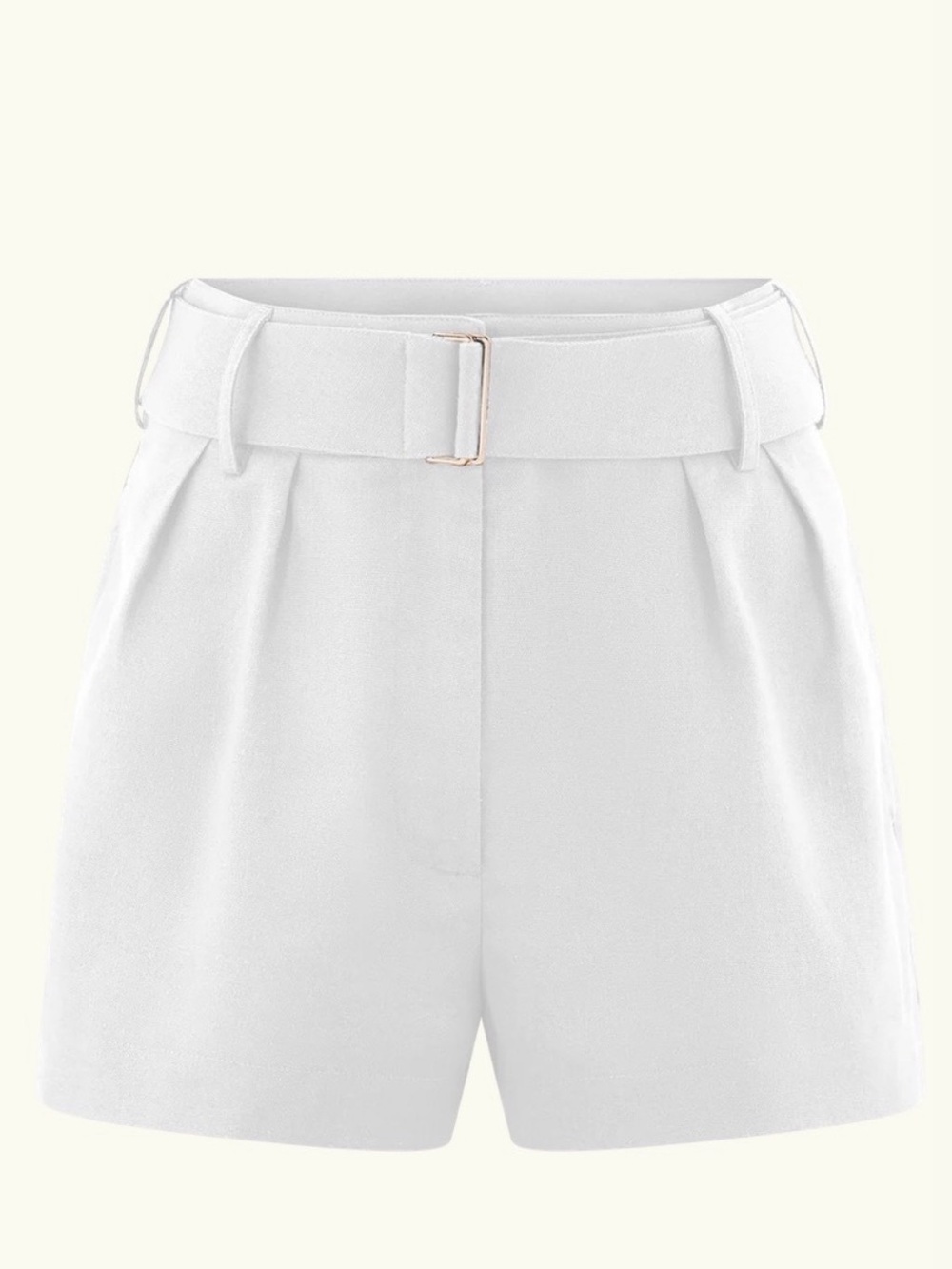 Meshki White High-Waist Tailored Shorts